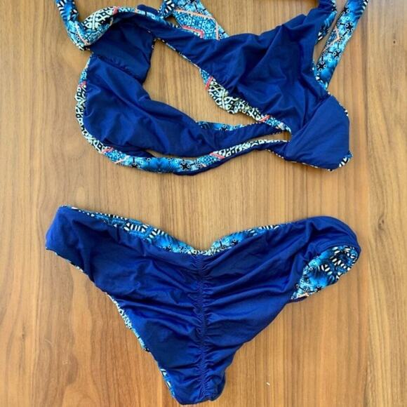 LUCKY BRAND Nomad Chevron Reversible Bikini 2 Piece Matching Set Women's Size S - Picture 8 of 8